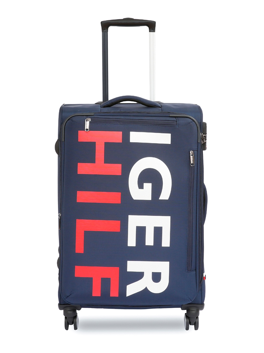 

Tommy Hilfiger Brand Logo Printed Medium Trolley Suitcase, Navy blue