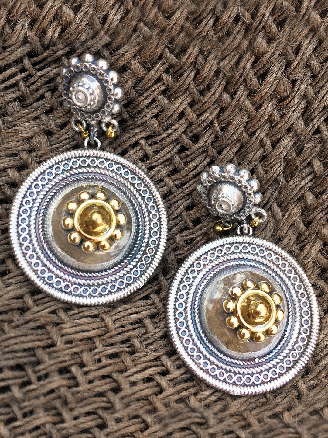 

Peora Silver-Plated Oxidised Afghan Classic Drop Earrings