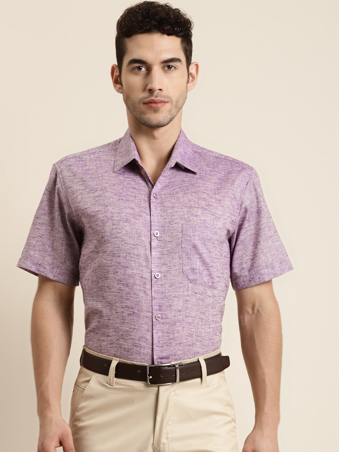 

SOJANYA Men Purple Classic Regular Fit Solid Formal Shirt