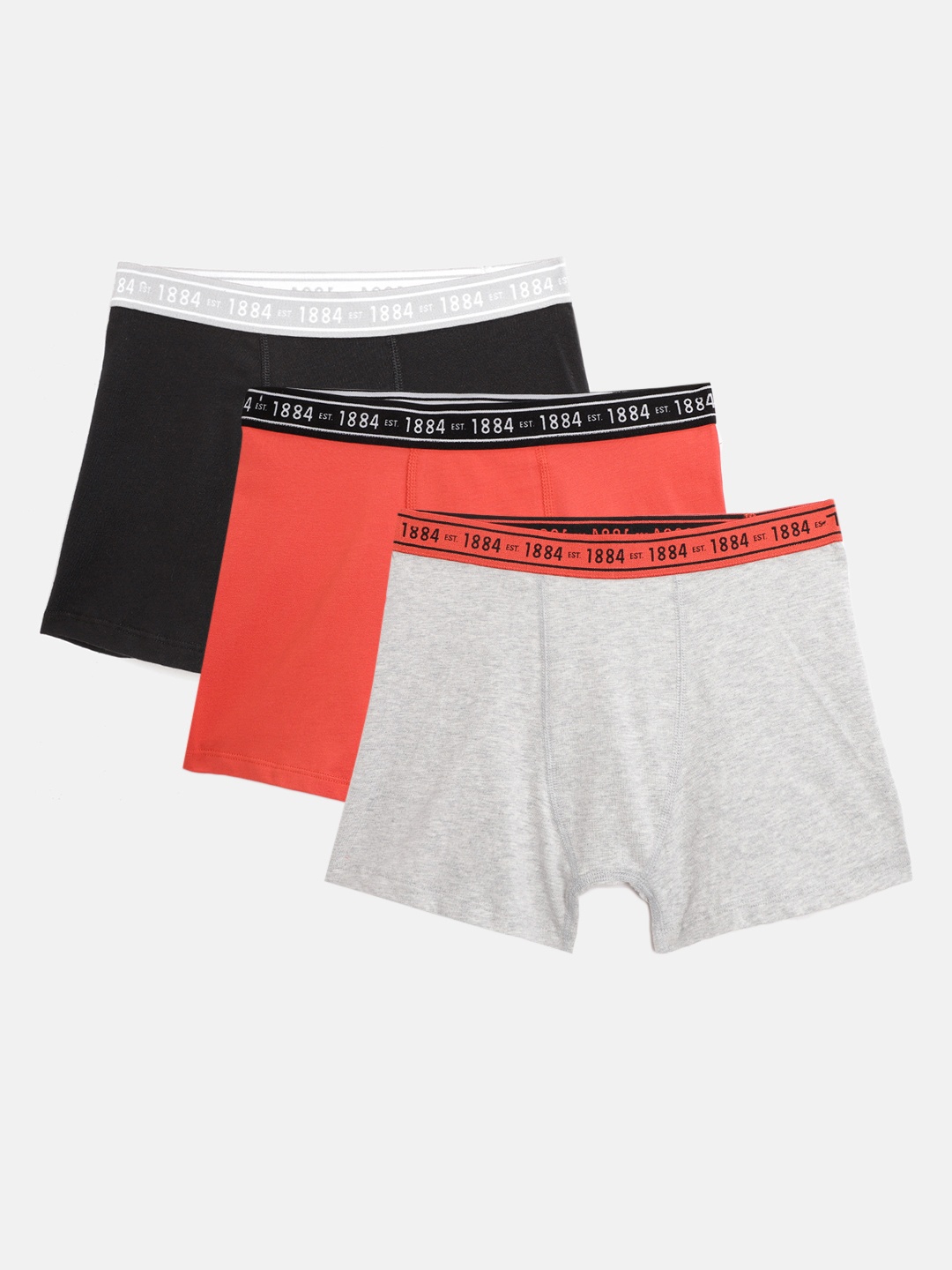 

Marks & Spencer Boys Pack of 3 Solid Trunks T712580A, Red