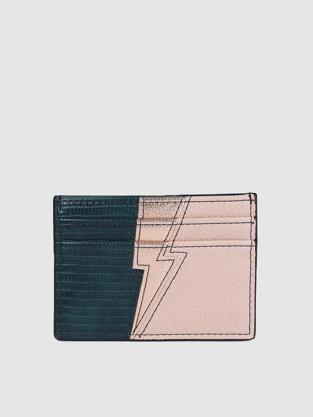 

Accessorize Women Pink & Green Textured Card Holder