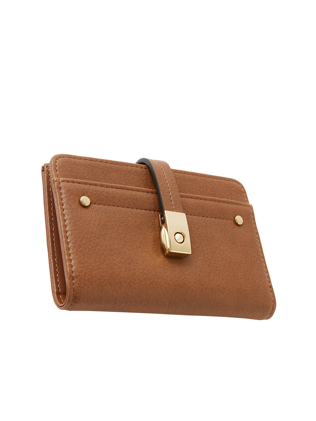 

Accessorize London Women Faux Leather Mini Cardsafe Two Fold Wallet, Tan
