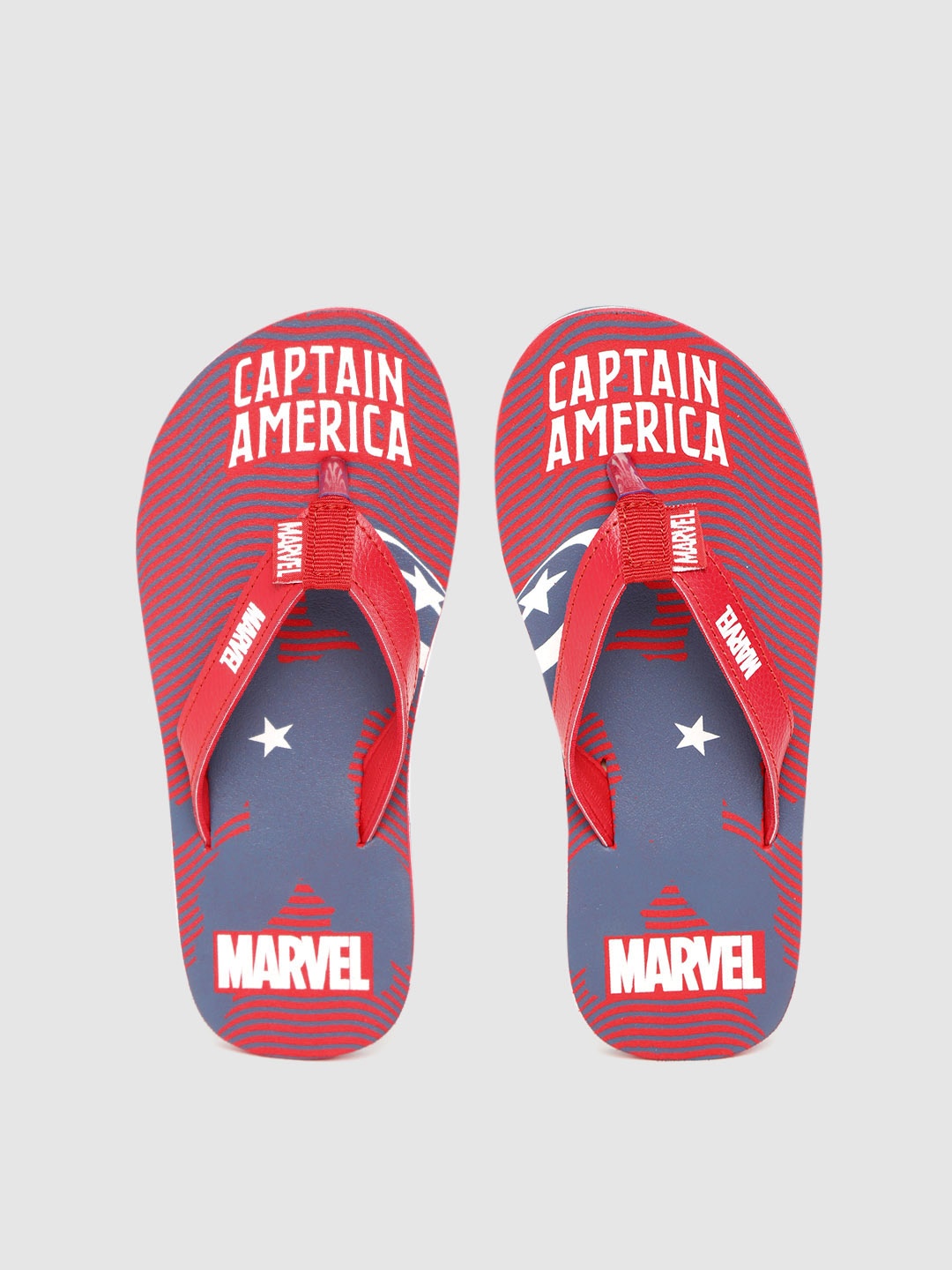 

toothless Boys Red & Navy Blue Marvel Avengers Captain America Print Thong Flip-Flops