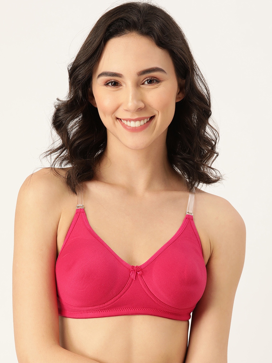 

Leading Lady Magenta Solid Non-Wired Non Padded T-shirt Bra