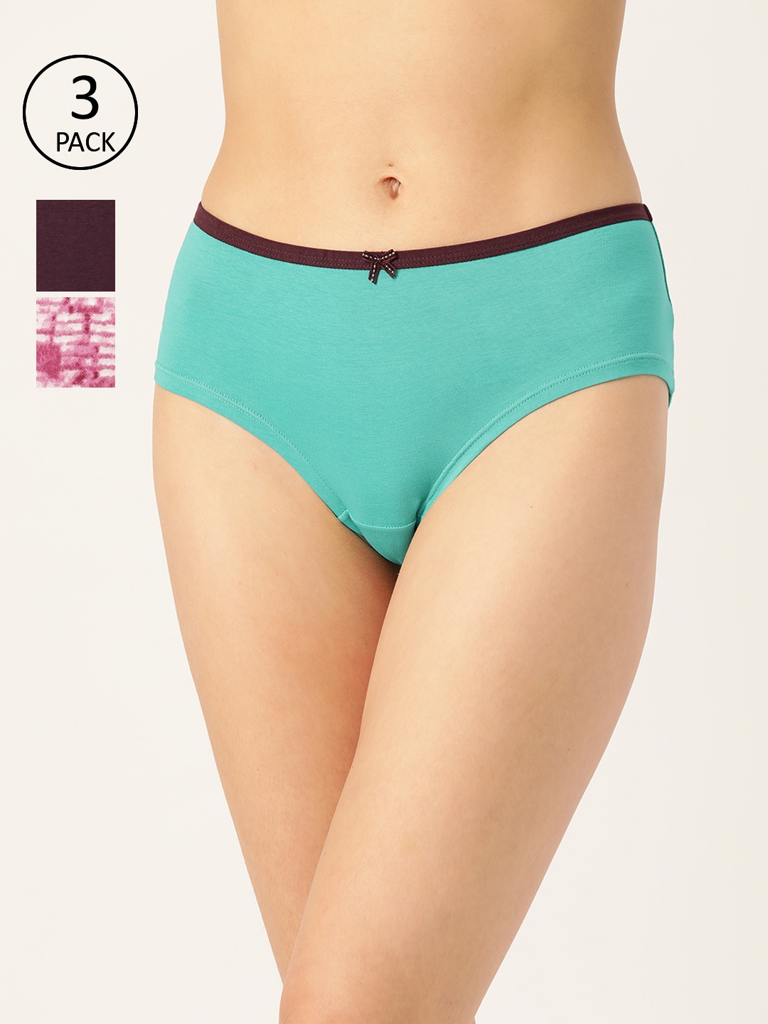 

Leading Lady Women Pack of 3 Mid-Rise Hipster Briefs L-282-3, Green