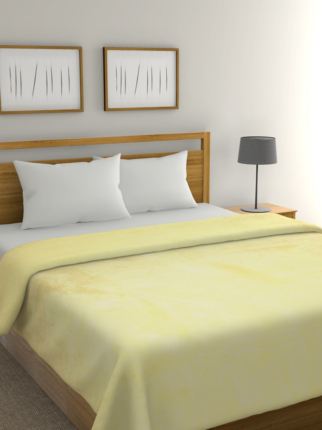

Raymond Home Yellow Solid AC Room 270 GSM Double Bed Blanket