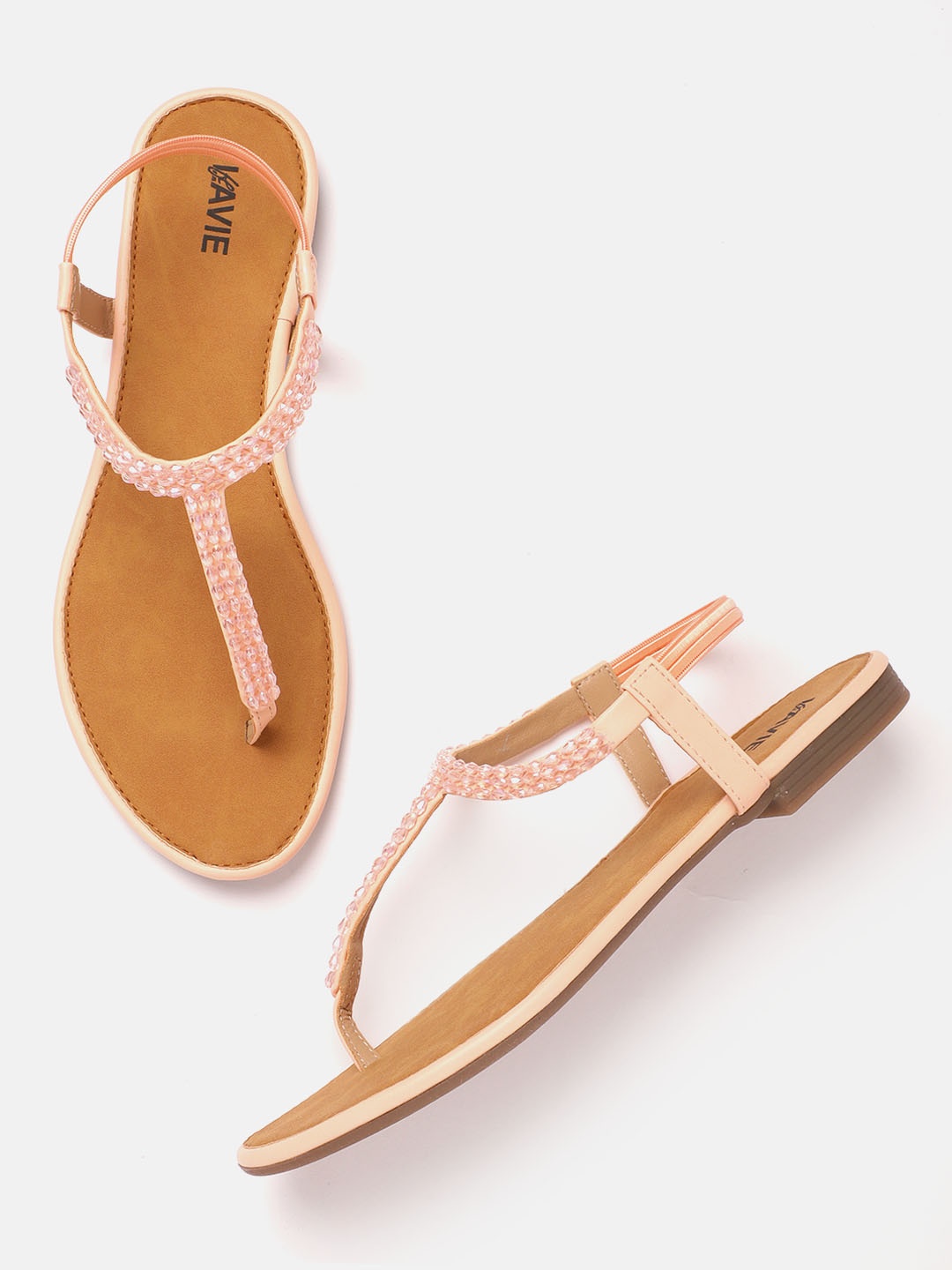 

Lavie Women Pink Beaded T-Strap Flats