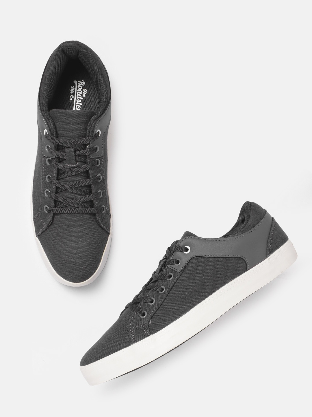 

Roadster Men Charcoal Grey Solid Sneakers