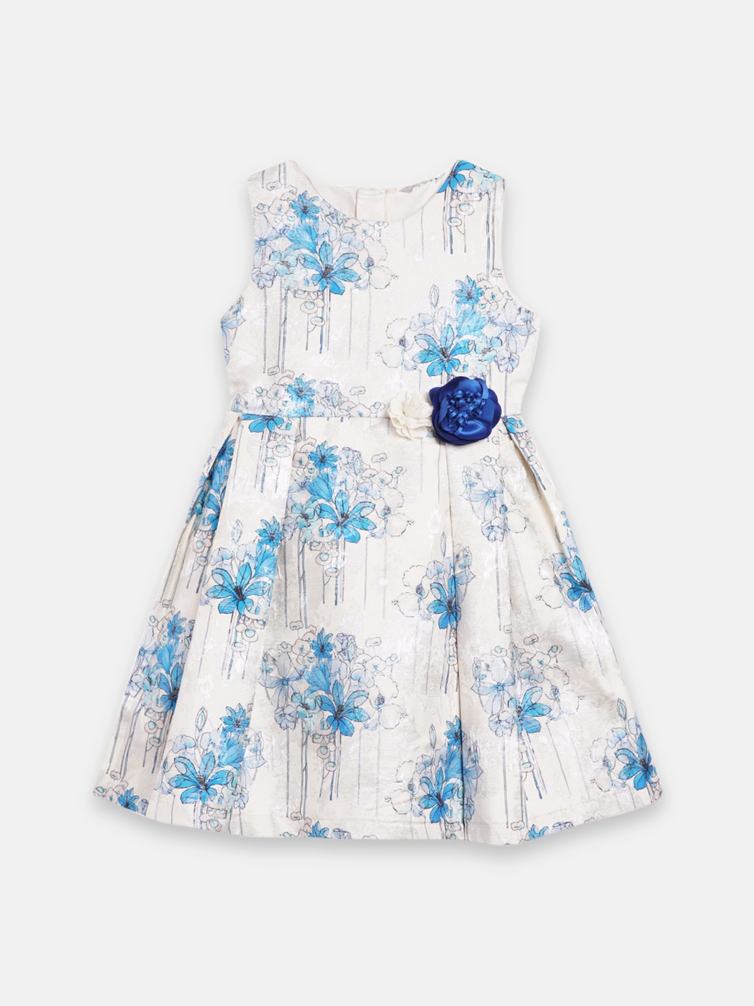 

Butterfly Blush Girls Off-White Printed Fit and Flare Dress