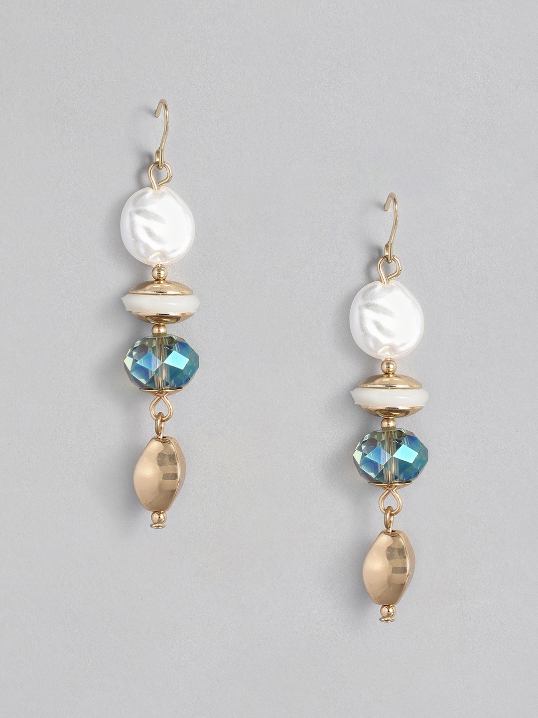 

Accessorize Green & White Geometric Drop Earrings