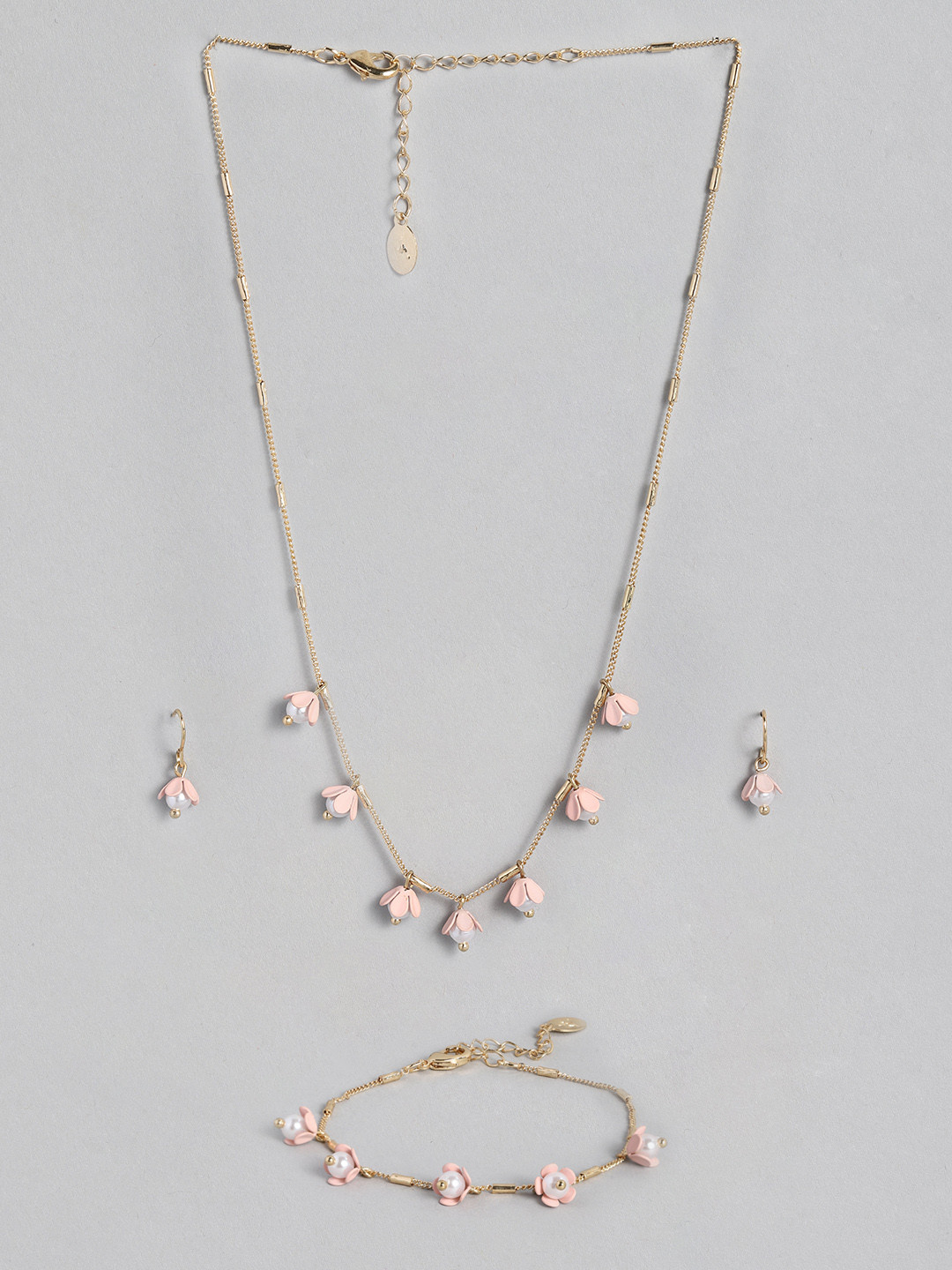 

Accessorize Pink & Gold-Toned Beaded Jewellery Set