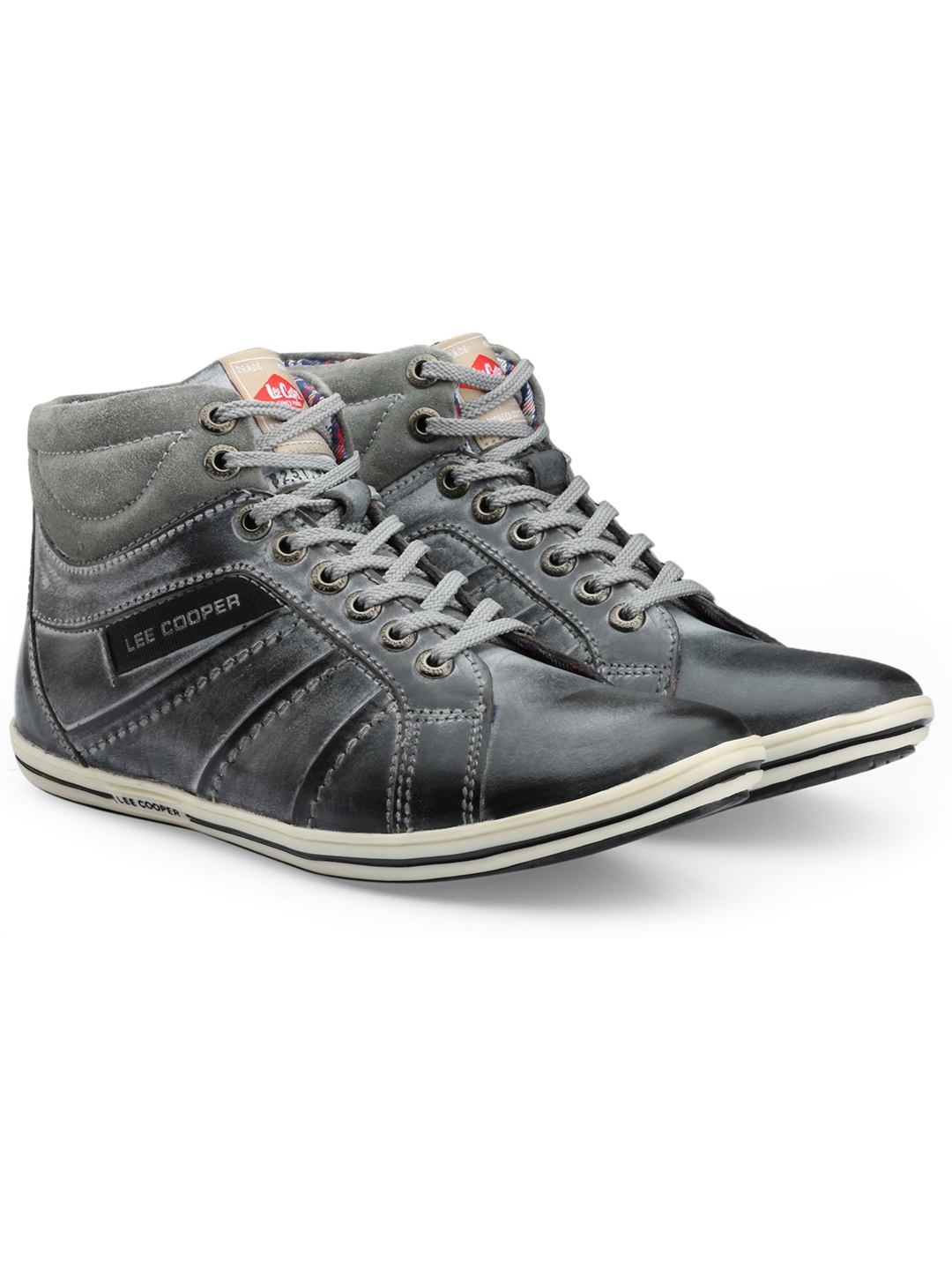 

Lee Cooper Men Grey Leather Sneakers