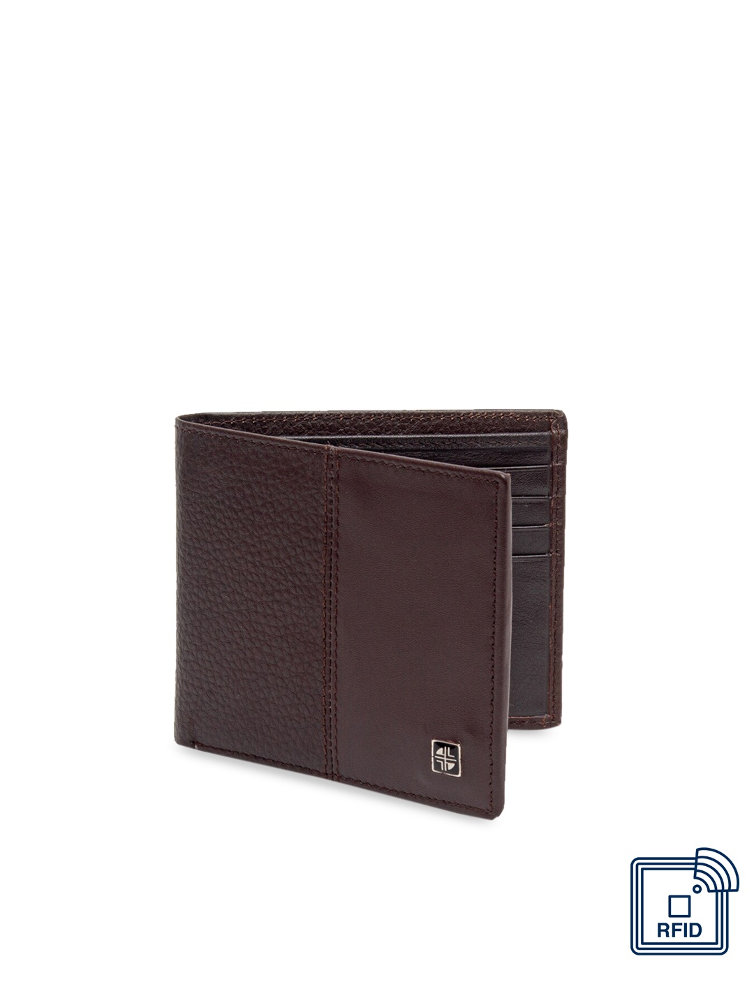 

Carlton London Men Brown RFID Leather Two Fold Wallet