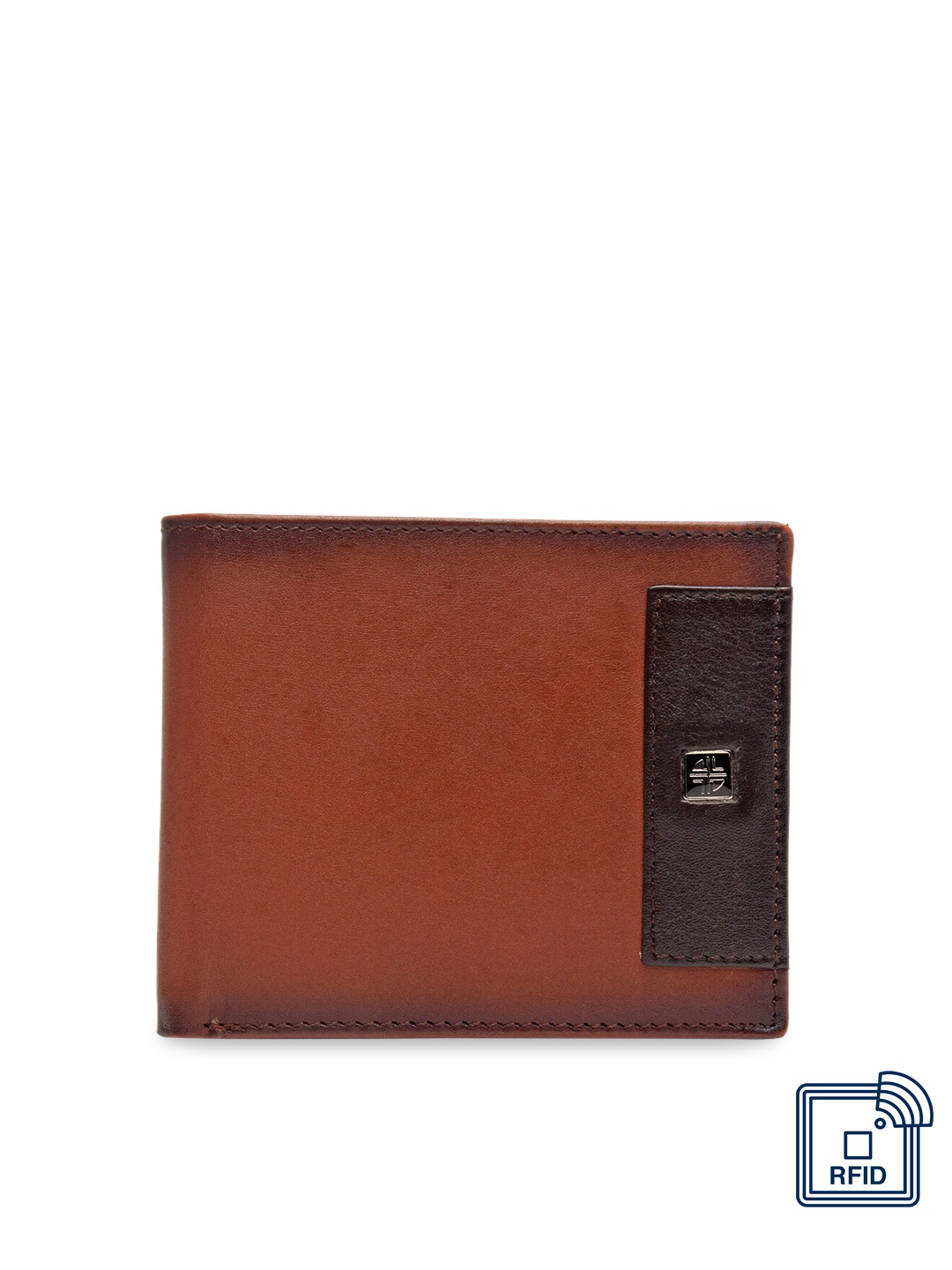 

Carlton London Men Brown RFID Leather Two Fold Wallet