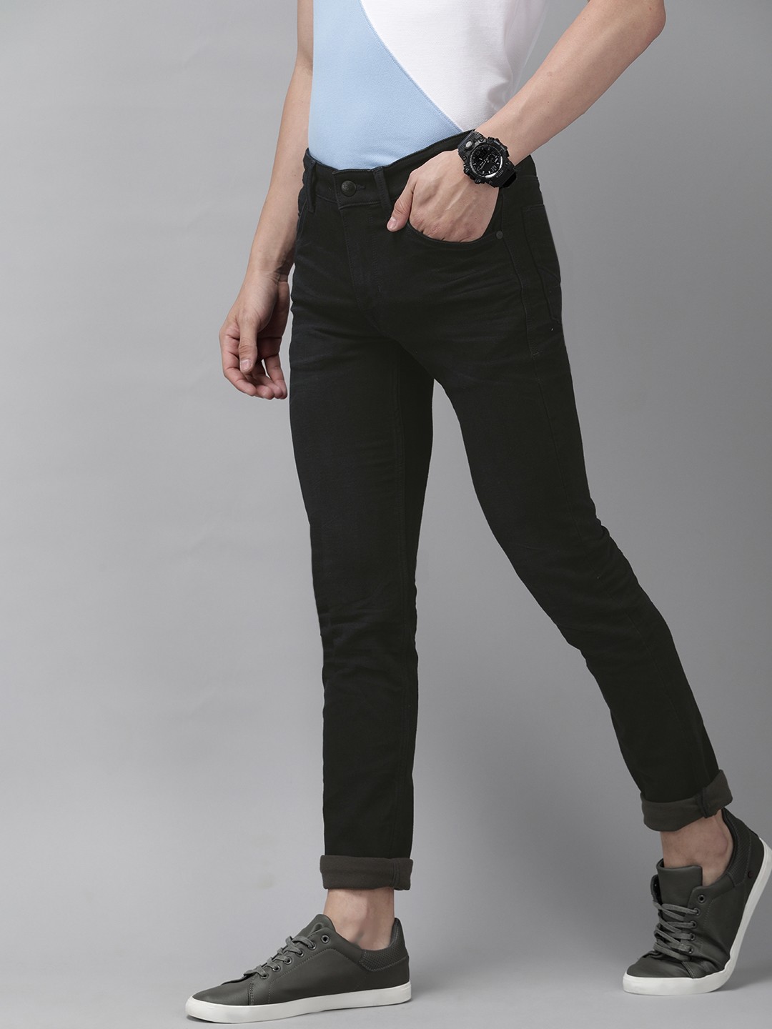 

U.S. Polo Assn. Denim Co. Men Navy Blue Skinny Fit Mid-Rise Clean Look Stretchable Jeans
