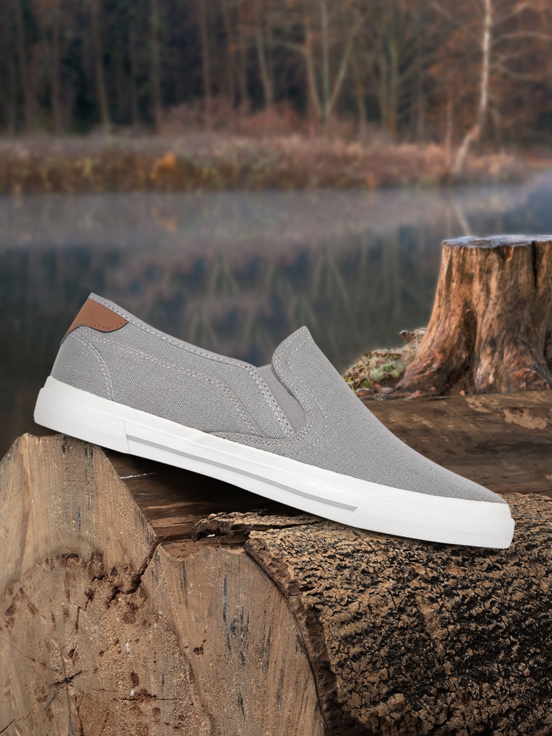 

Roadster Men Grey Slip-On Sneakers