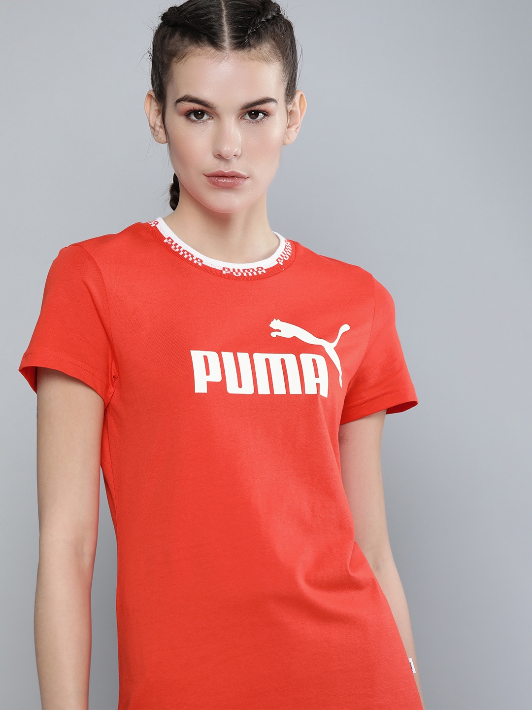 

Puma Women Red Printed Pure Cotton Amplified Graphic Pure Cotton T-shirt