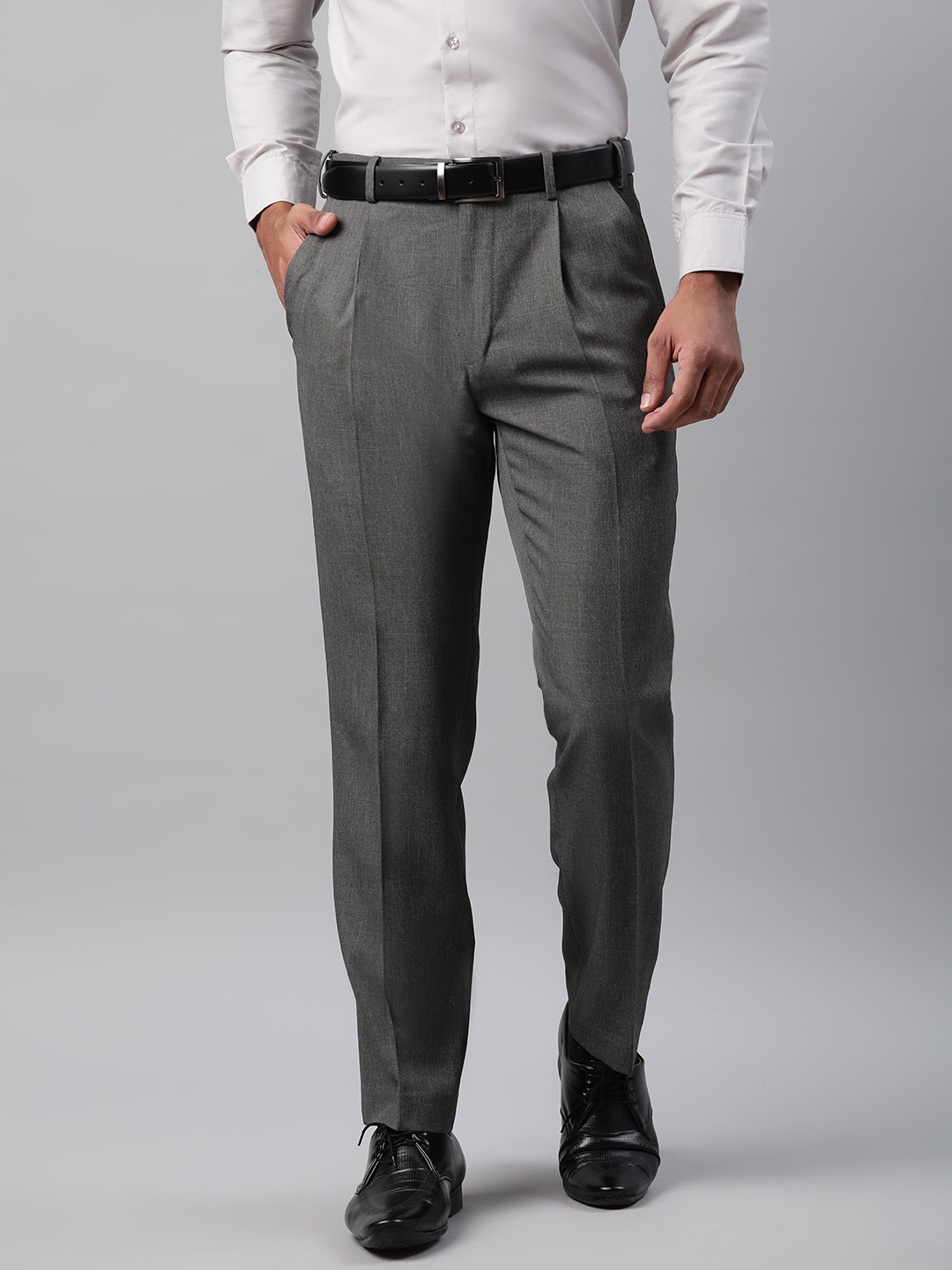 

Marks & Spencer Men Grey Regular Fit Solid Formal Trousers