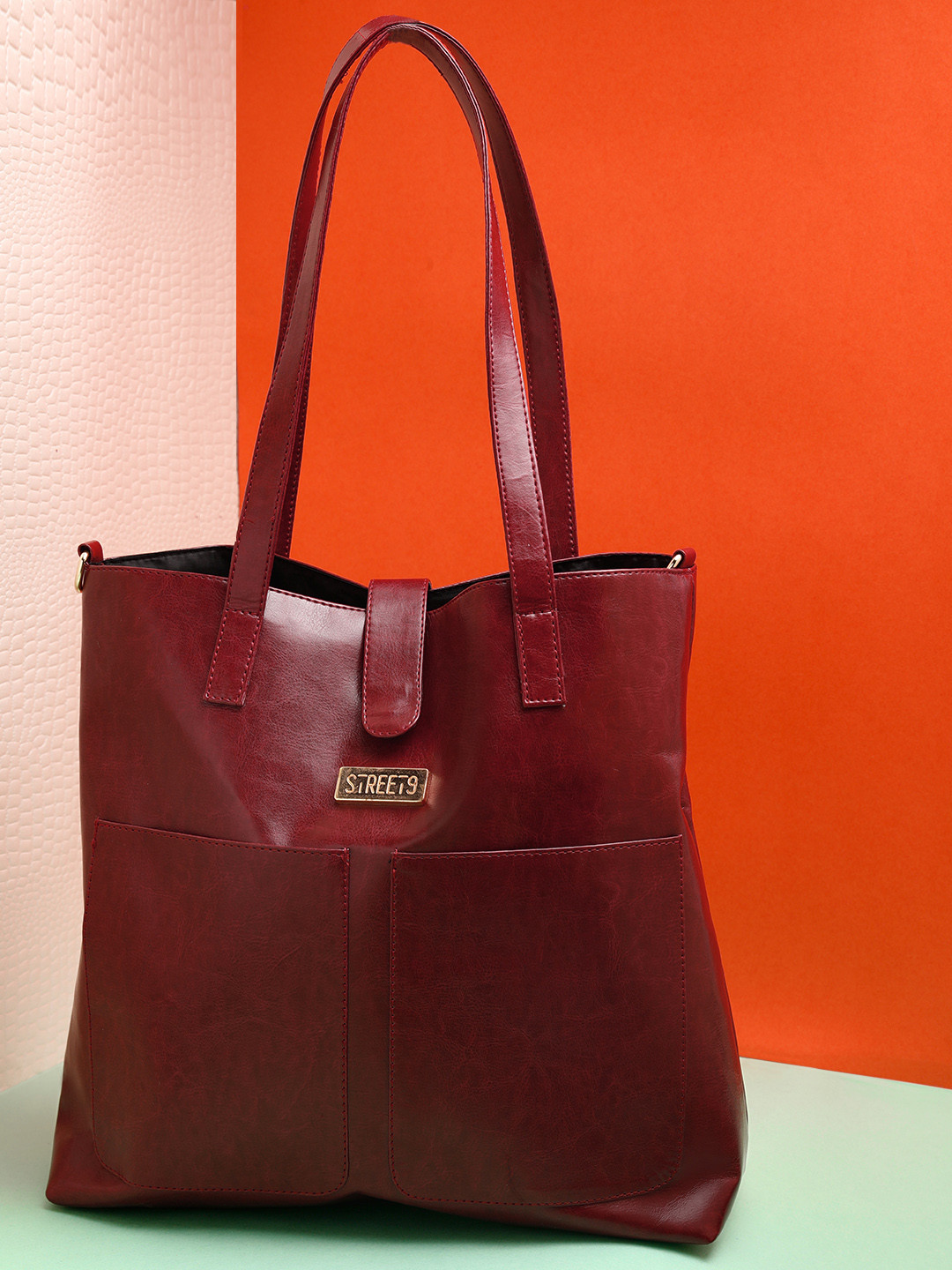 

STREET 9 Maroon Solid Shoulder Bag