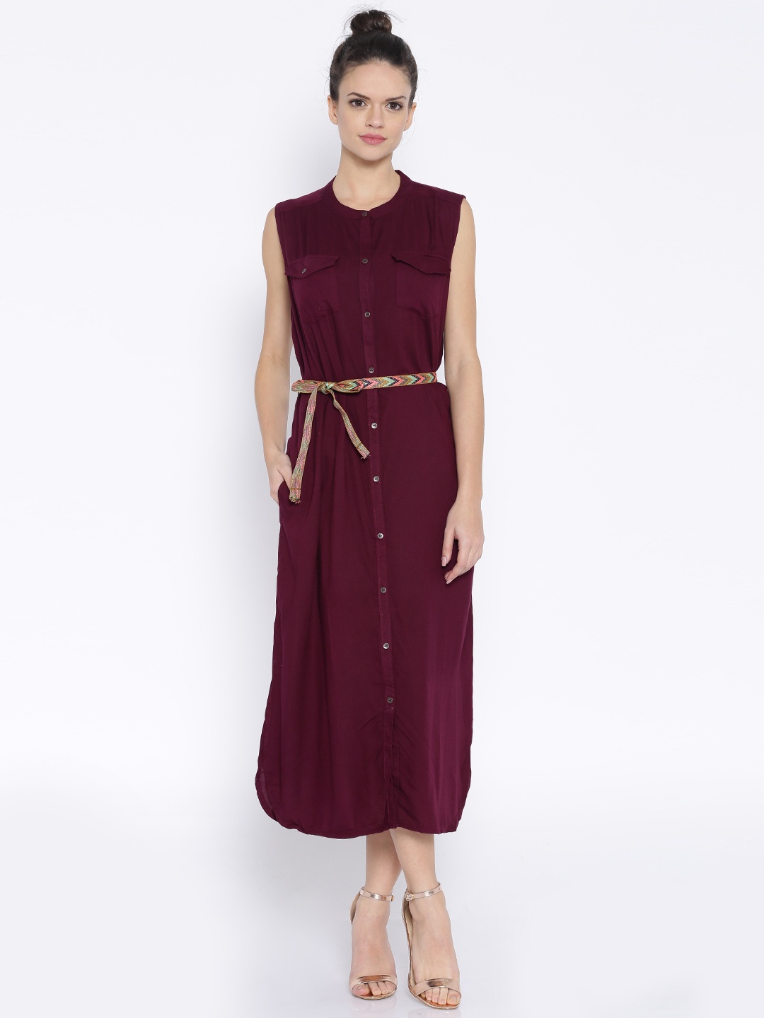 

Tokyo Talkies Burgundy Midi Dress