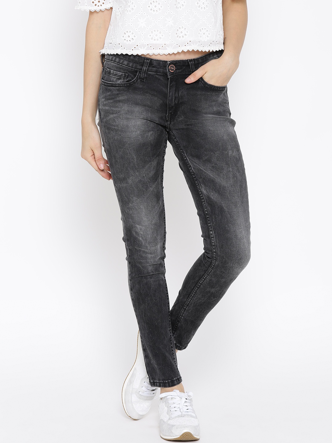 

Tokyo Talkies Black Washed Skinny Stretchable Jeans