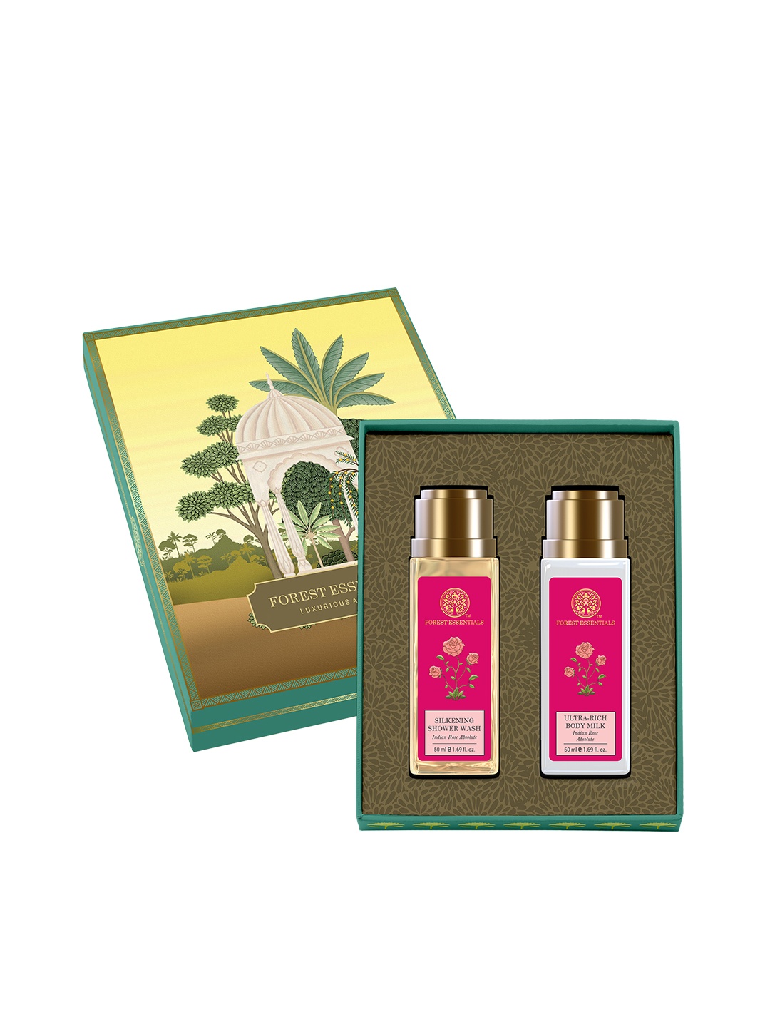 

Forest Essentials Indian Rose Body Care Duo Gift Box 100ml, White