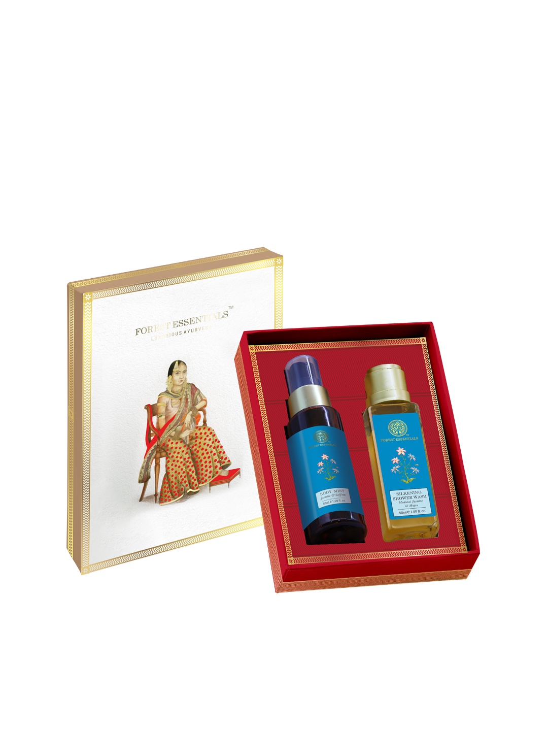 

Forest Essentials Jasmine Luxurious Body Care Gift Box with Body Mist & Shower Wash 100ml, Na