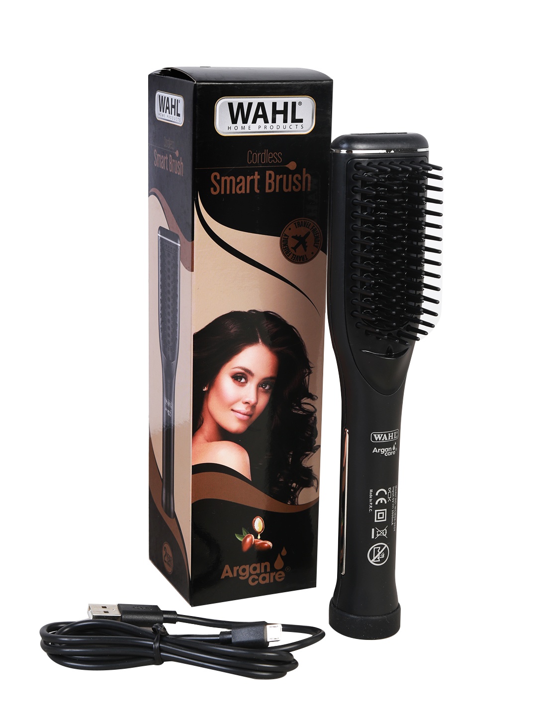 

WAHL Cordless Argan Care Smart Hair Brush For Straightening - Black