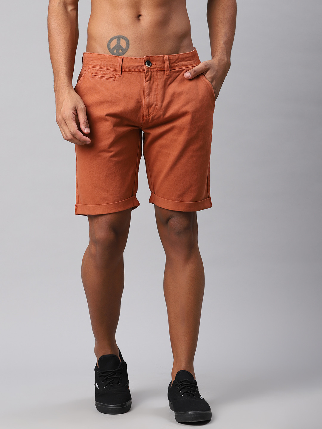 

Roadster Men Rust Brown Solid Regular Fit Shorts