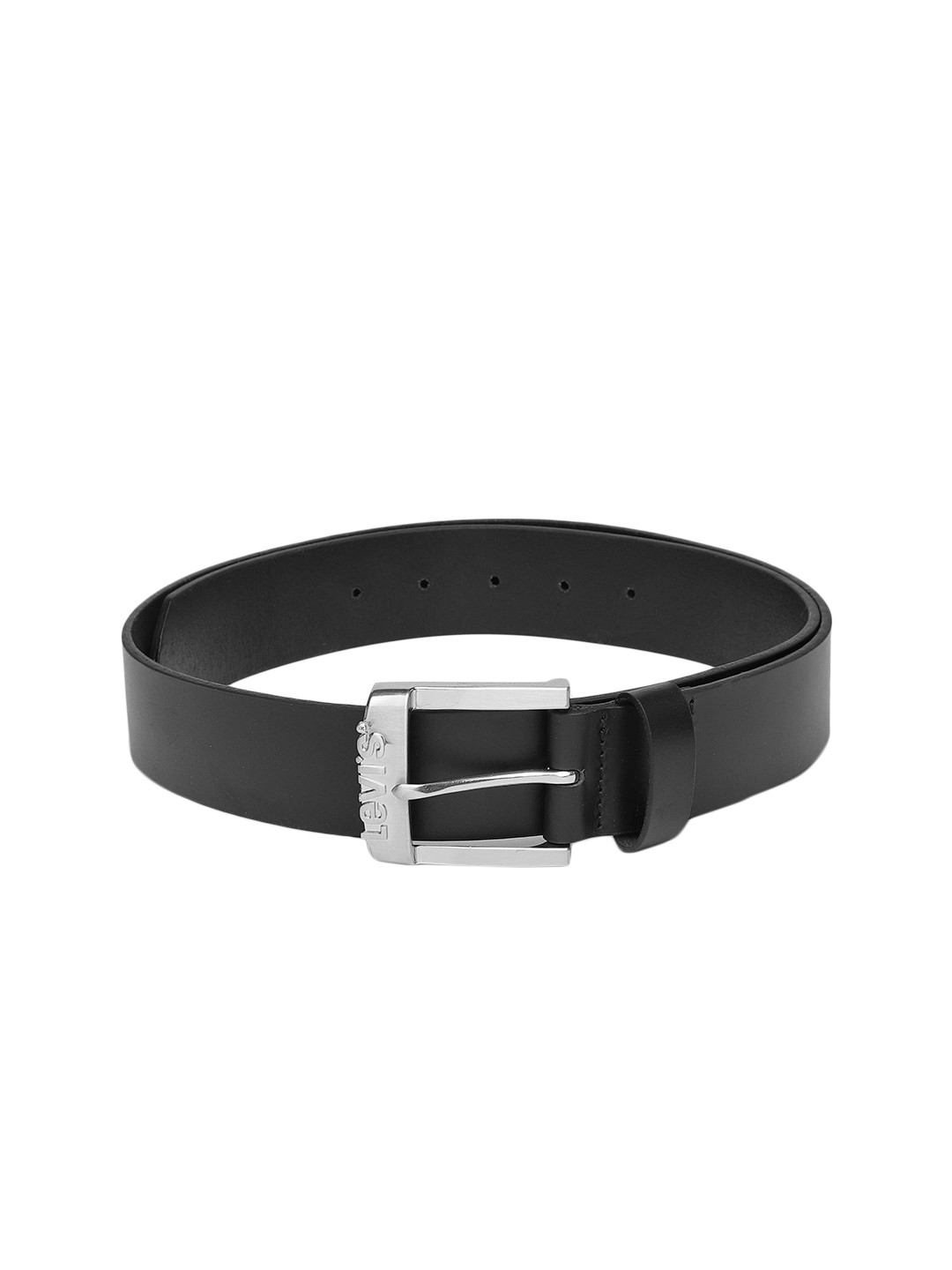 

Levis Men Black Solid Leather Belt