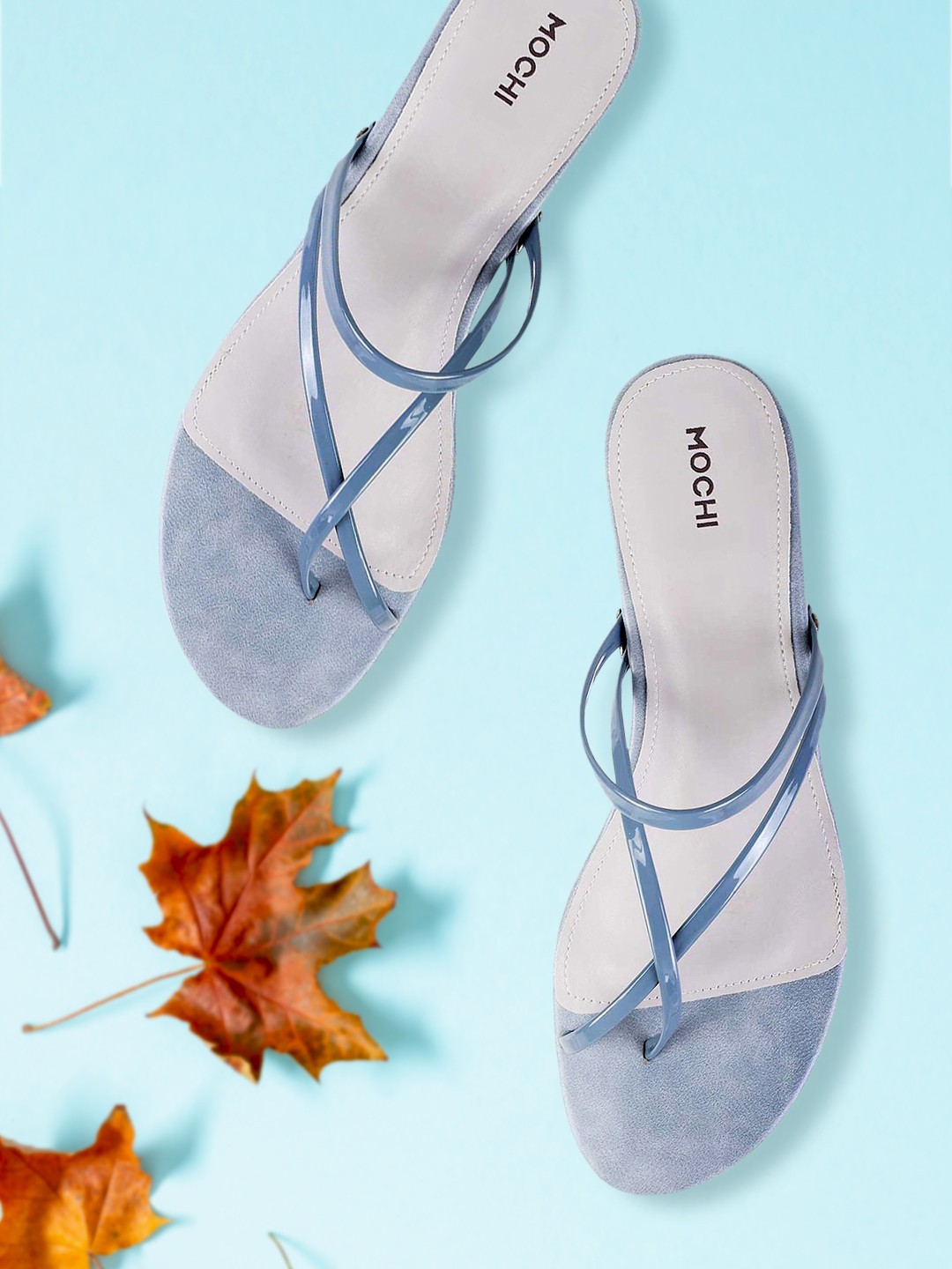 

Mochi Women Blue Solid Comfort Heels
