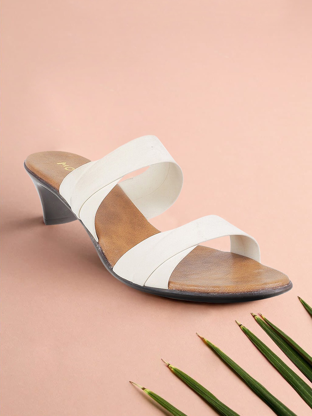 

Mochi Women White Solid Sandals Block Heels