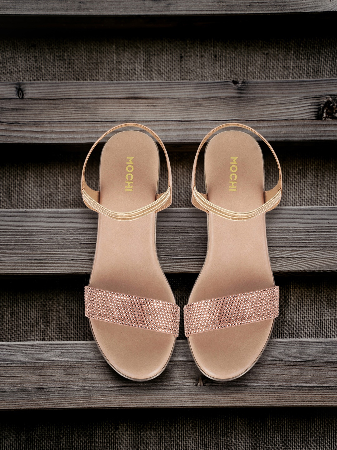 

Mochi Women Peach-Coloured Embellished Wedges