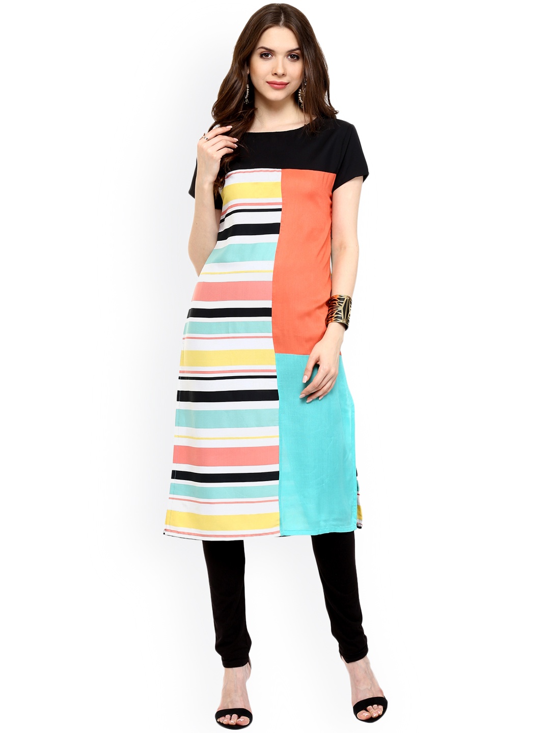 

Pannkh Multicoloured Striped Kurta, Multi