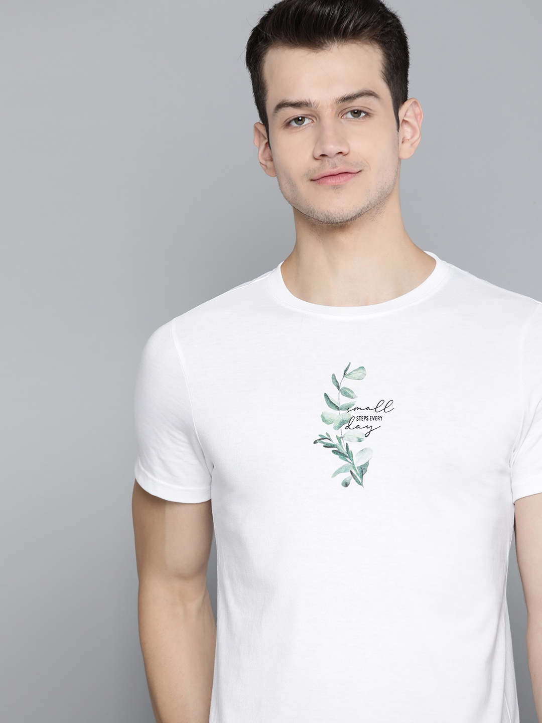 

M&H Our Water Men White & Green Organic Cotton Floral Printed Sustainable T-shirt