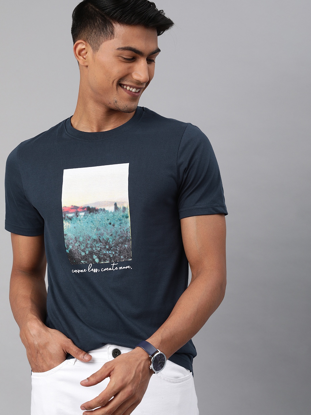 

M&H Our Water Men Sustainable Charcoal Printed T-shirt