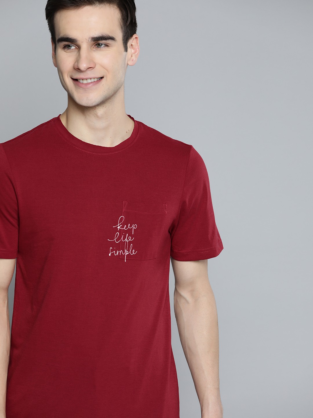 

M&H Our Water Men Maroon & White Typography Printed Sustainable T-shirt