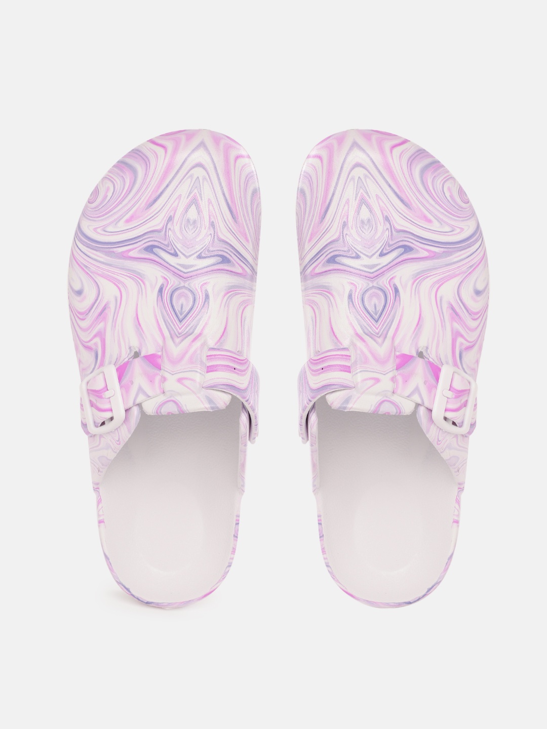 

Kook N Keech Women Lavender & White Abstract Print Clogs