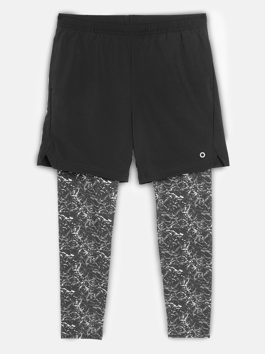 

Marks & Spencer Boys Black Printed Regular Fit Moisture Wick Shorts with Attached Tights