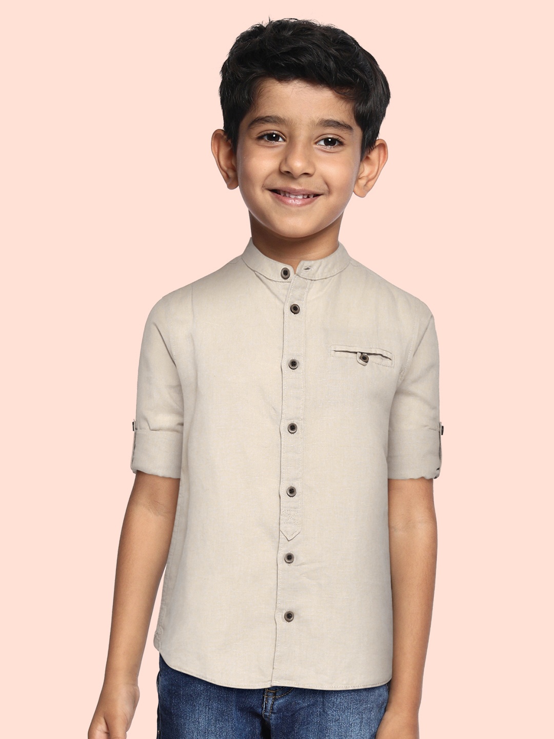 

Marks & Spencer Boys Beige Solid Casual Shirt