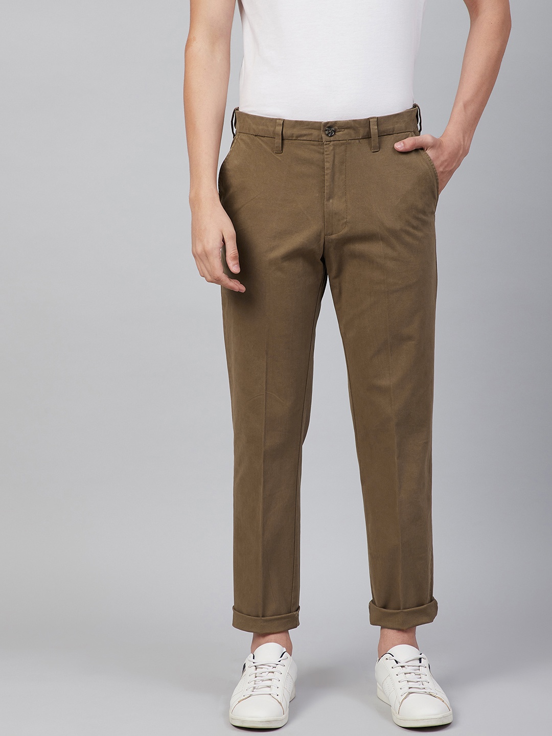 

Marks & Spencer Men Brown Regular Fit Solid Chinos