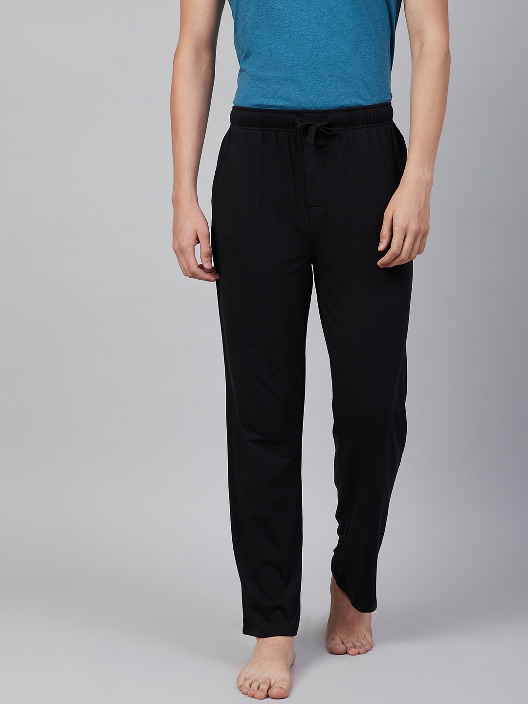 

Marks & Spencer Men Black Solid Pure Cotton Lounge Pants