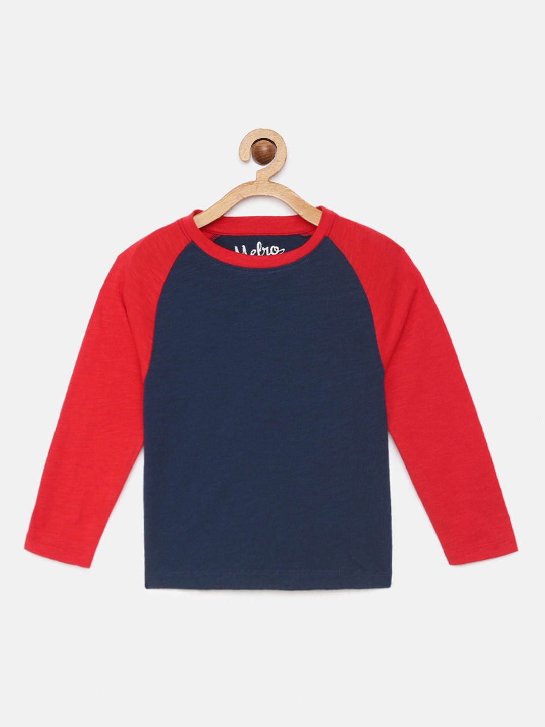 

METRO KIDS COMPANY Boys Navy Blue Solid Pure Organic Cotton T-shirt