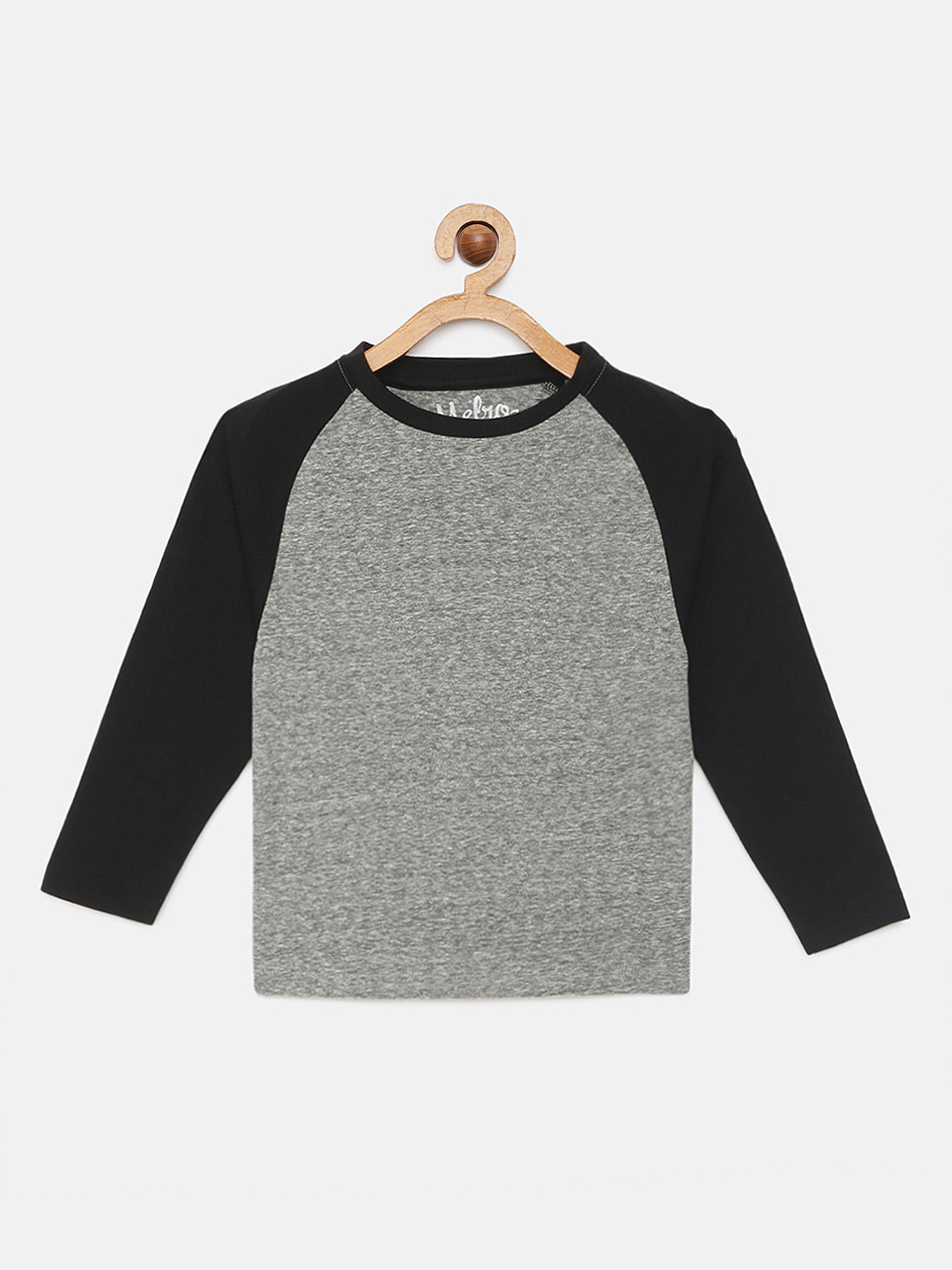 

METRO KIDS COMPANY Boys Grey Solid Round Neck T-shirt