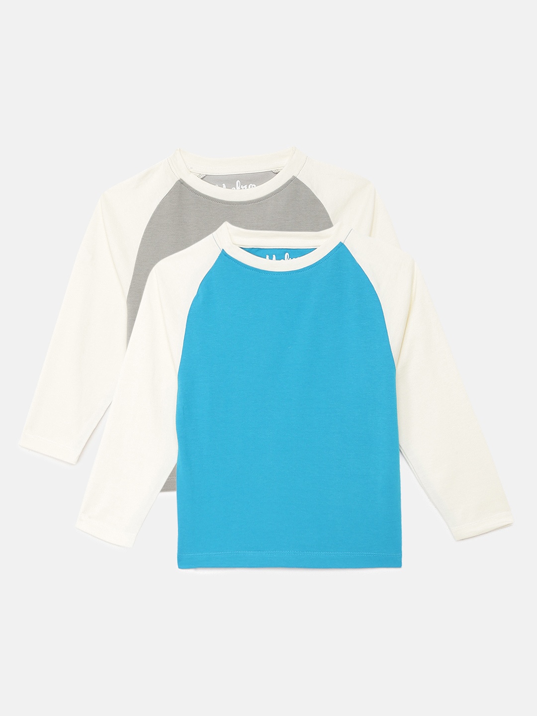 

METRO KIDS COMPANY Boys Pack of 2 Solid Round Neck Sustainable Organic Cotton T-shirts, Blue