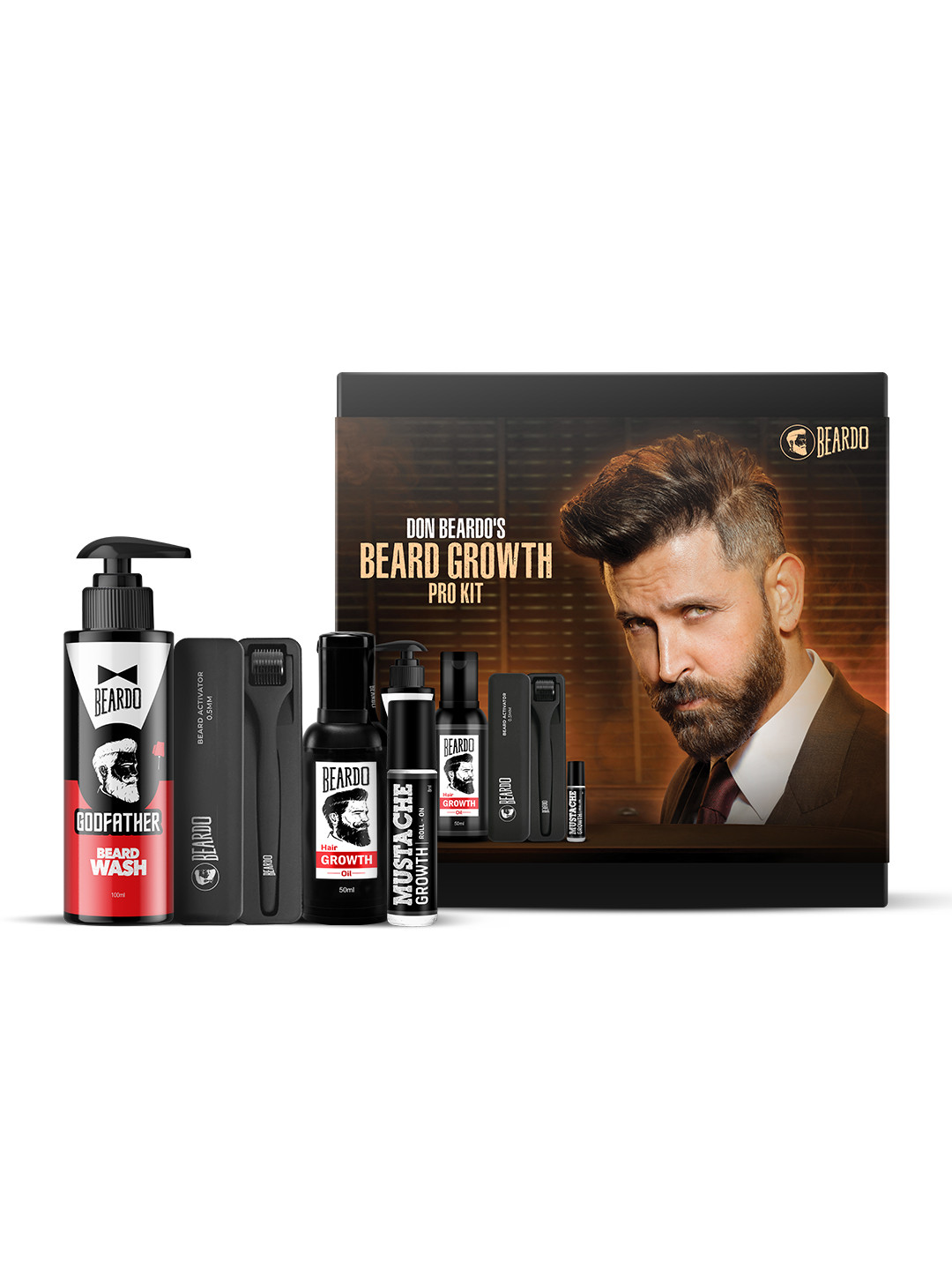 

BEARDO Men Don Beard Growth Pro Kit, Black