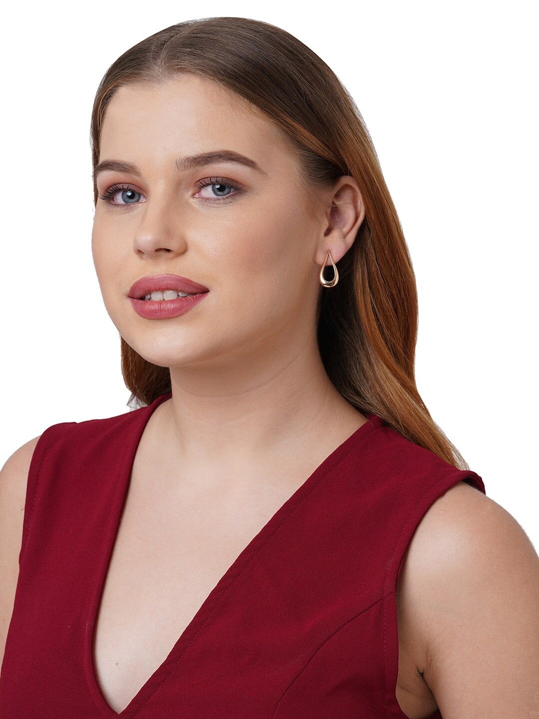 

ToniQ Gold-Toned Teardrop Shaped Drop Earrings