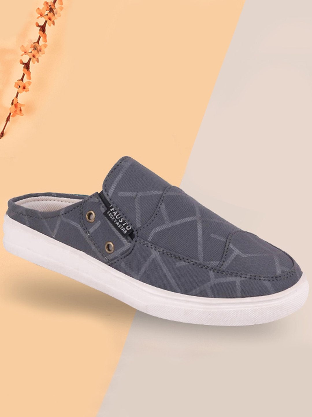 

Fausto Women Grey Printed Slip-On Sneakers