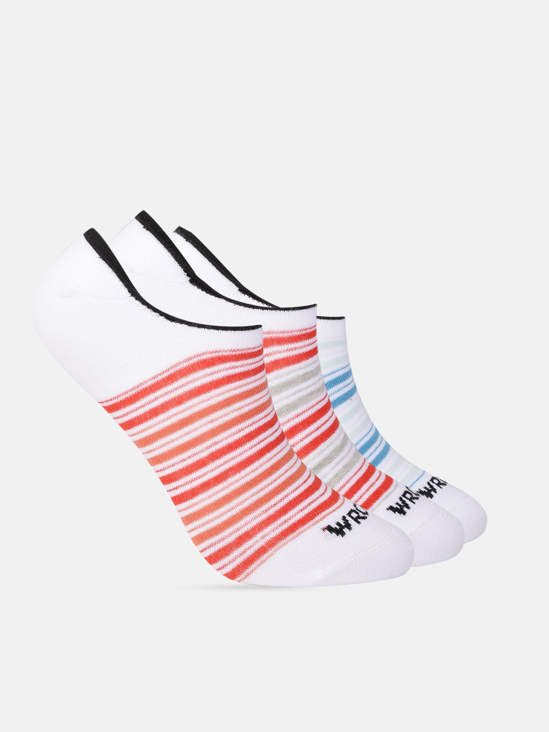 

WROGN Men Set of 3 Striped Shoe Liners, White