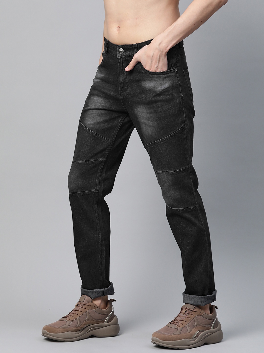 

Harvard Men Charcoal Grey Light Fade Clean Look Stretchable Jeans